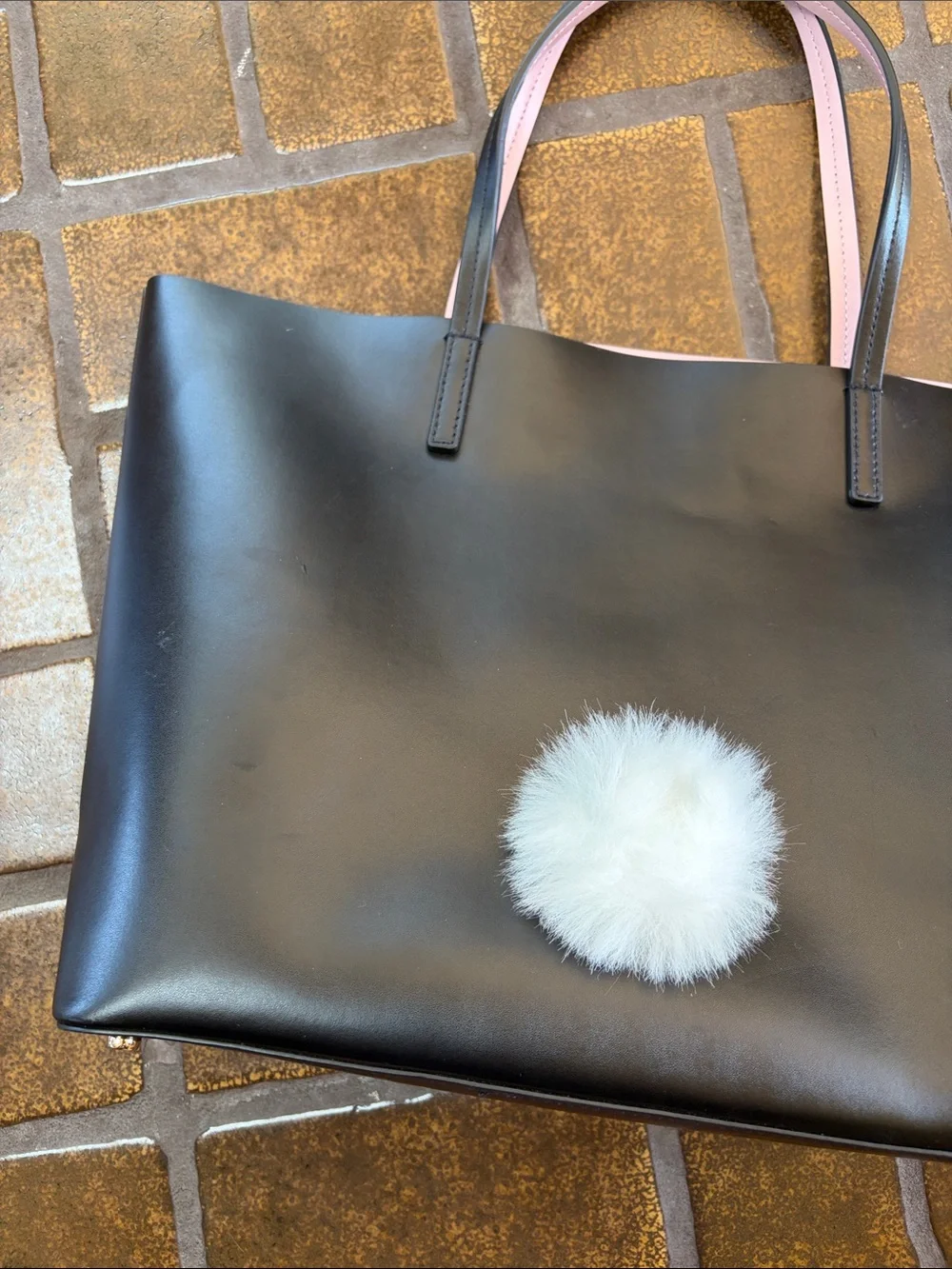 Kate Spade Hop To It Black Leather Bunny Rabbit Tote Bag